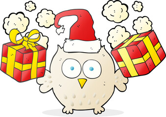 cartoon christmas owl