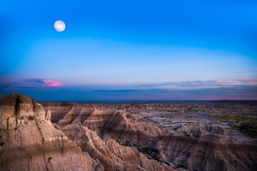 The badlands at dusk