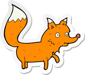 sticker of a cartoon fox cub