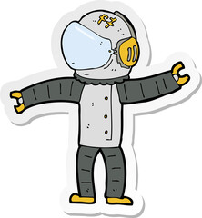 sticker of a cartoon astronaut