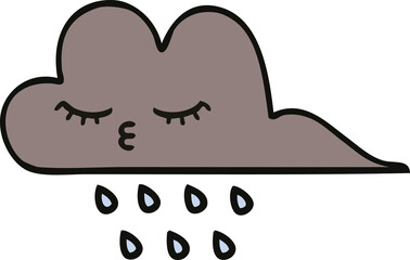 cute cartoon storm rain cloud