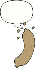 cartoon sausage and speech bubble