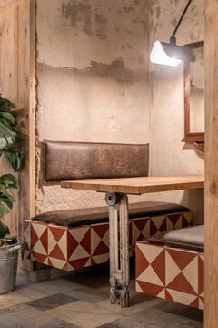 Table of contemporary design cozy restaurant