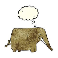 cartoon mammoth with thought bubble
