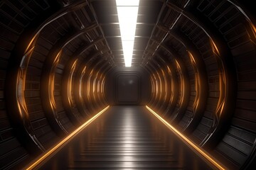 illustration, futuristic tunnel, ai generative