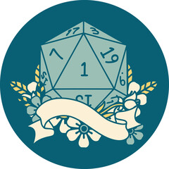 natural one d20 dice roll illustration
