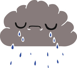 cartoon of cute crying cloud