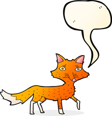 cartoon little fox with speech bubble