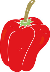 flat color illustration of a cartoon pepper