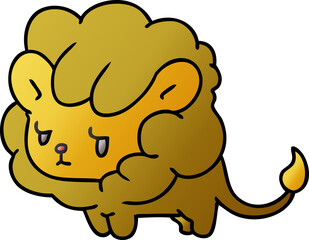gradient cartoon kawaii cute lion cub