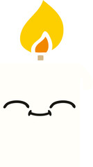 flat color retro cartoon lit candle