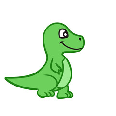 Cute little green dinosaur 