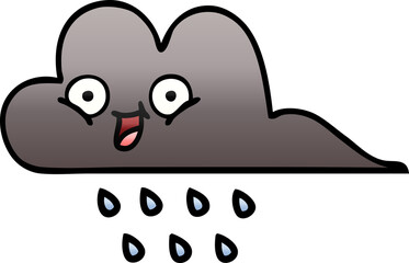 gradient shaded cartoon storm rain cloud