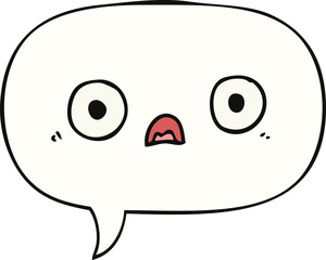 cute cartoon face and speech bubble