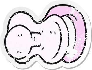 retro distressed sticker of a cartoon pacifier
