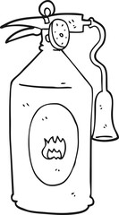 black and white cartoon fire extinguisher