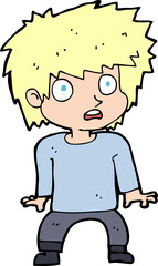 cartoon frightened boy