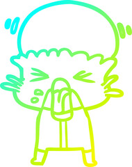 cold gradient line drawing weird cartoon alien