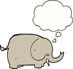 cartoon elephant and thought bubble