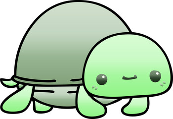 quirky gradient shaded cartoon turtle