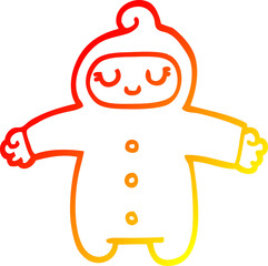 warm gradient line drawing cartoon baby