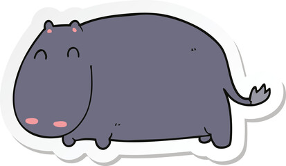 sticker of a cartoon hippo