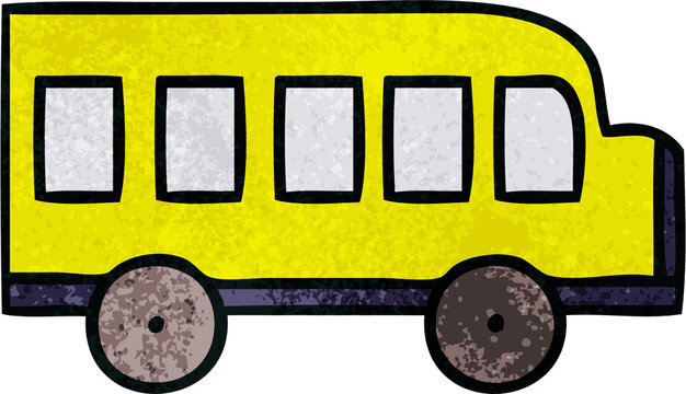 retro grunge texture cartoon school bus