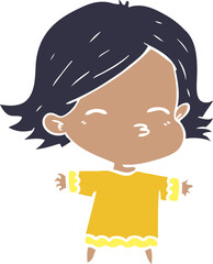 flat color style cartoon woman