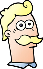 cartoon doodle man with mustache