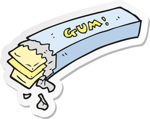 sticker of a cartoon chewing gum