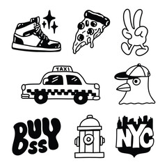Set of illustration Hand drawing Doodles icons