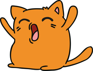 cartoon of cute kawaii cat