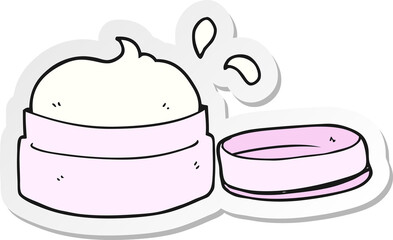 sticker of a cartoon face cream