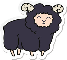 sticker of a quirky hand drawn cartoon ram