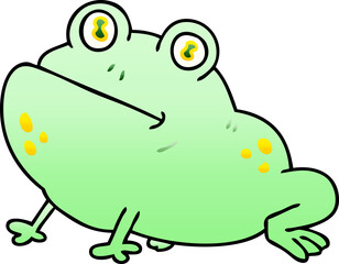 quirky gradient shaded cartoon frog