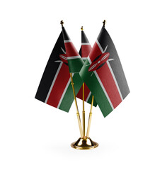 Small national flags of the Kenya on a white background