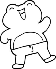 funny line drawing cartoon frog