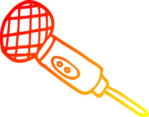 warm gradient line drawing cartoon microphone