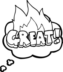 GREAT! thought bubble cartoon symbol