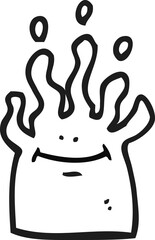 black and white cartoon little alien