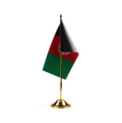 Small national flag of the Afghanistan on a white background