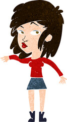 cartoon woman playing it cool