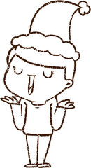 Man Shrugging Charcoal Drawing