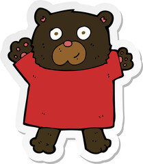 sticker of a cartoon cute black bear