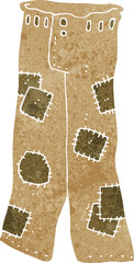 cartoon patched old pants