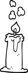 line drawing cartoon lit candle