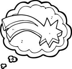 thought bubble cartoon decorative shooting star