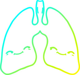 cold gradient line drawing cartoon lungs