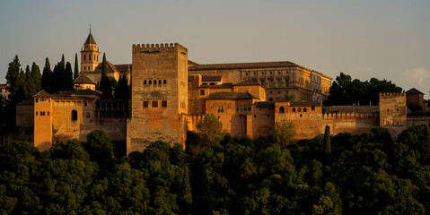 View of La Alhambra from Albaicín, Granada, Spain - obrazy, fototapety, plakaty