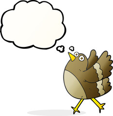 thought bubble cartoon happy bird